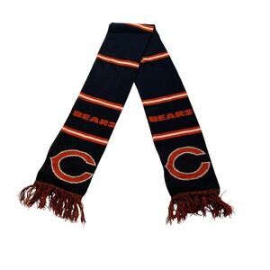 Forever‎ Collectibles Chicago Bears Scarf Navy Orange White Knit NFL Fan Gear
